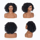 Black Afro Curly Fashion Headband Wig for Black Women